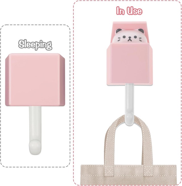 NEW 4 Packs Cute 2 Cat & 2 Mouse Coat Hooks for Wall - photo 4