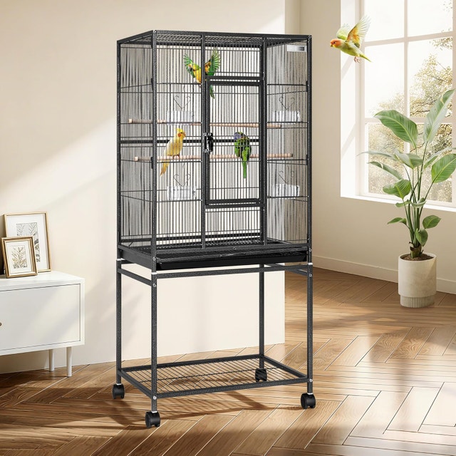 NEW VIVOHOME 54 Inch Wrought Iron Large Bird Flight Cage