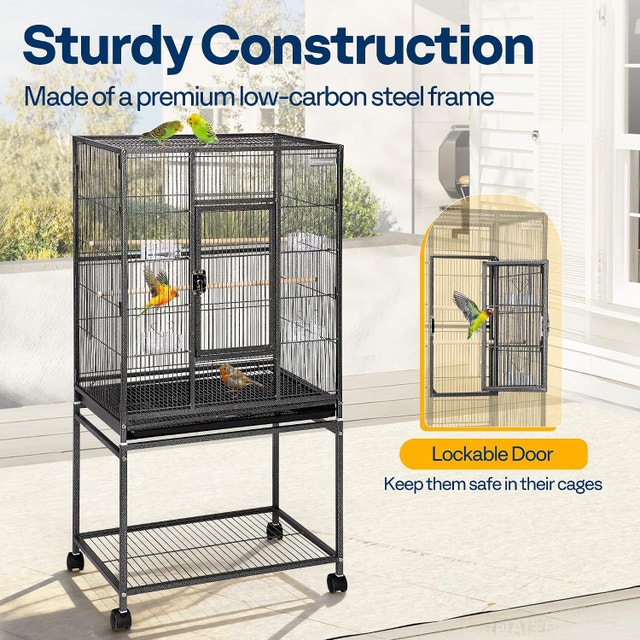 NEW VIVOHOME 54 Inch Wrought Iron Large Bird Flight Cage - photo 3