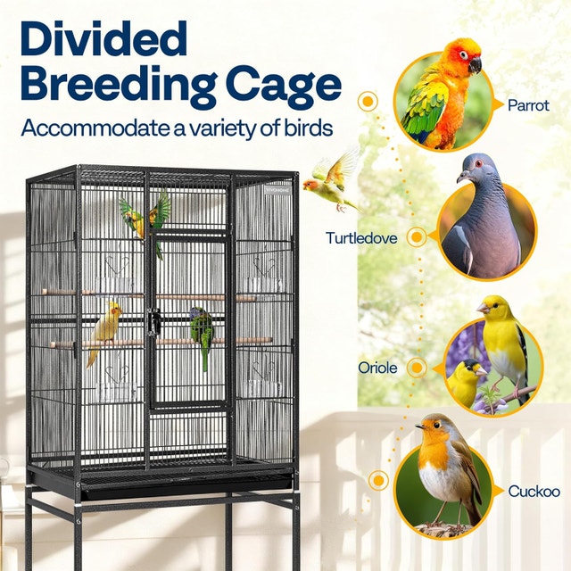 NEW VIVOHOME 54 Inch Wrought Iron Large Bird Flight Cage - photo 4