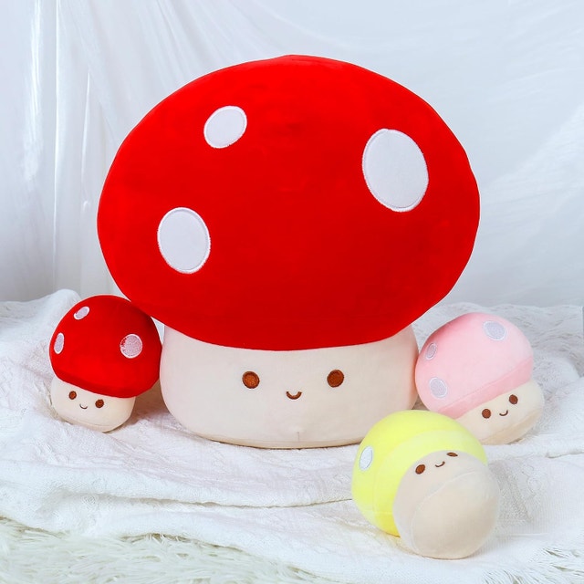 NEW WeBingo Mushroom Plush Pillow 4PK, 12' Large Mushroom Stuffy