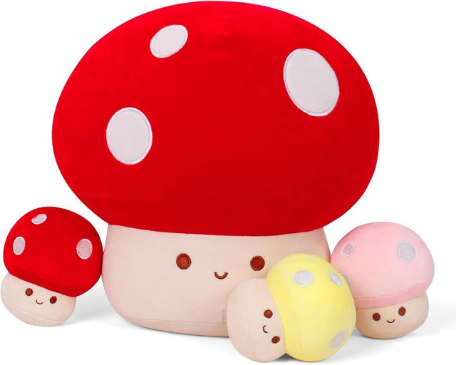 NEW WeBingo Mushroom Plush Pillow 4PK, 12' Large Mushroom Stuffy - photo 2