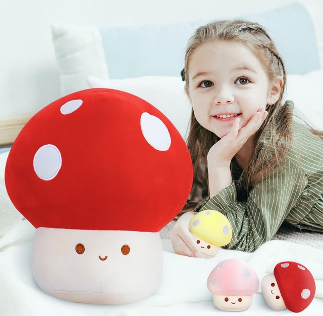 NEW WeBingo Mushroom Plush Pillow 4PK, 12' Large Mushroom Stuffy - photo 3