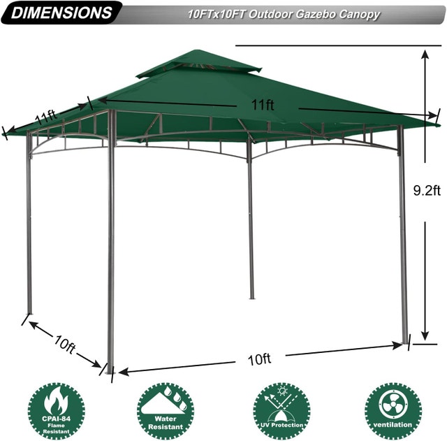 NEW ABCCANOPY 10x 10' Gazebos, Outdoor Canopy for Patio - photo 4