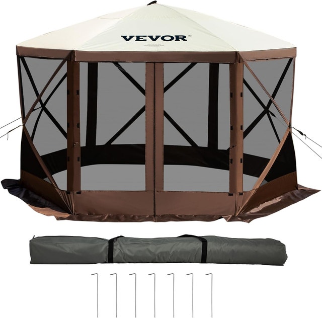 NEW Camping Gazebo Tent, 12'x12', 6 Sided Pop-up Canopy Screen - photo 2