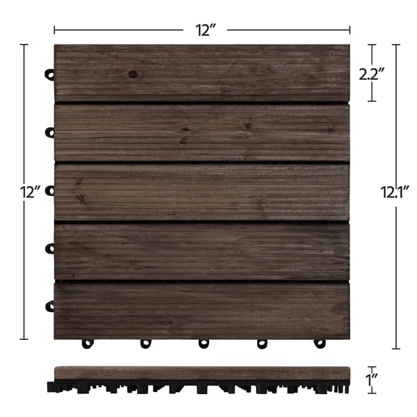 NEW Yaheetech 27Pc Interlocking Wooden Flooring Patio Deck Tiles - photo 2