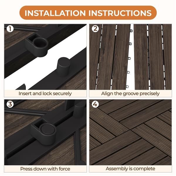 NEW Yaheetech 27Pc Interlocking Wooden Flooring Patio Deck Tiles - photo 3