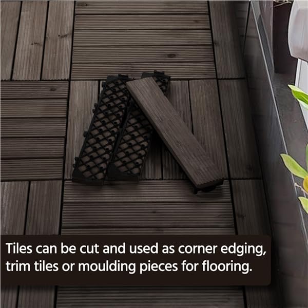 NEW Yaheetech 27Pc Interlocking Wooden Flooring Patio Deck Tiles - photo 4