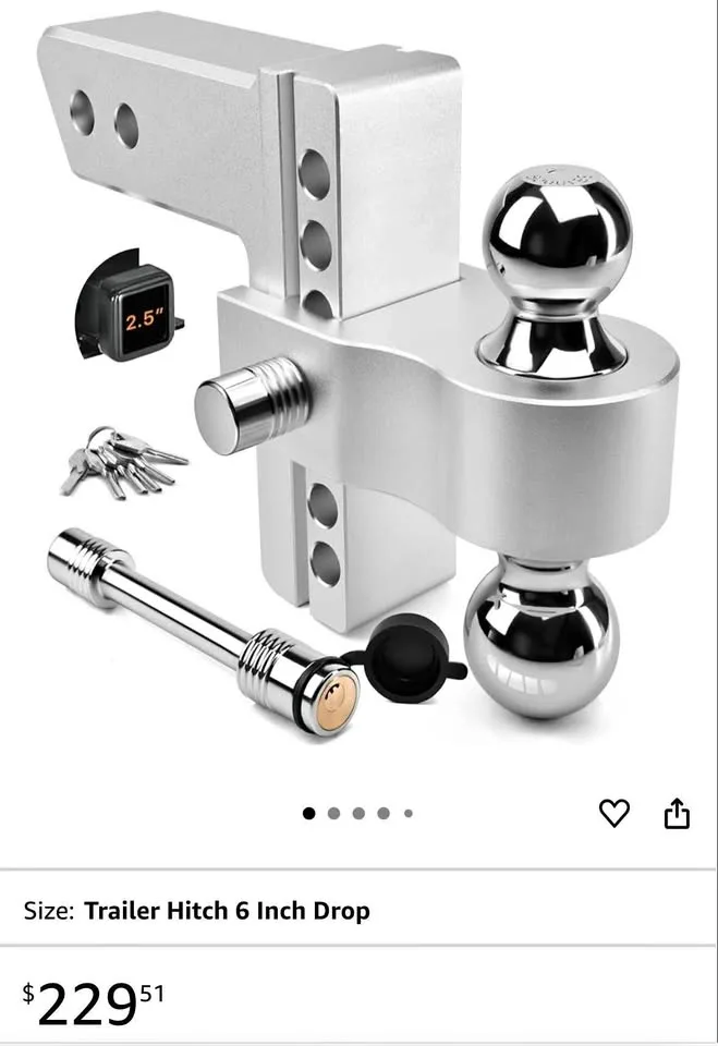 Aluminum Drop Hitch (Fits 2.5'' Receiver), 18,500 LBS thumbnail