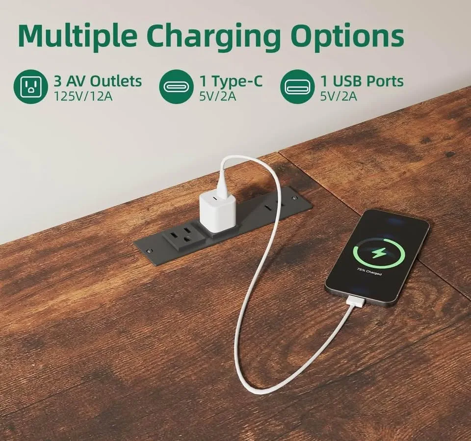 50'' Computer Desk with 8 Fabric Drawers - Brand New image indicator(3)