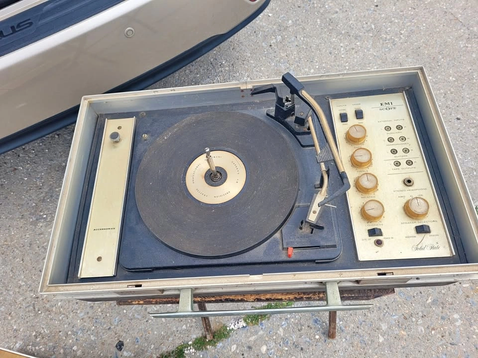 Old Vintage Portable Turntable RARE EmiScope 1966