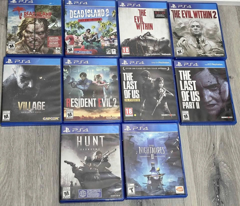 Lot of 10 PS4 Horror and Action Games