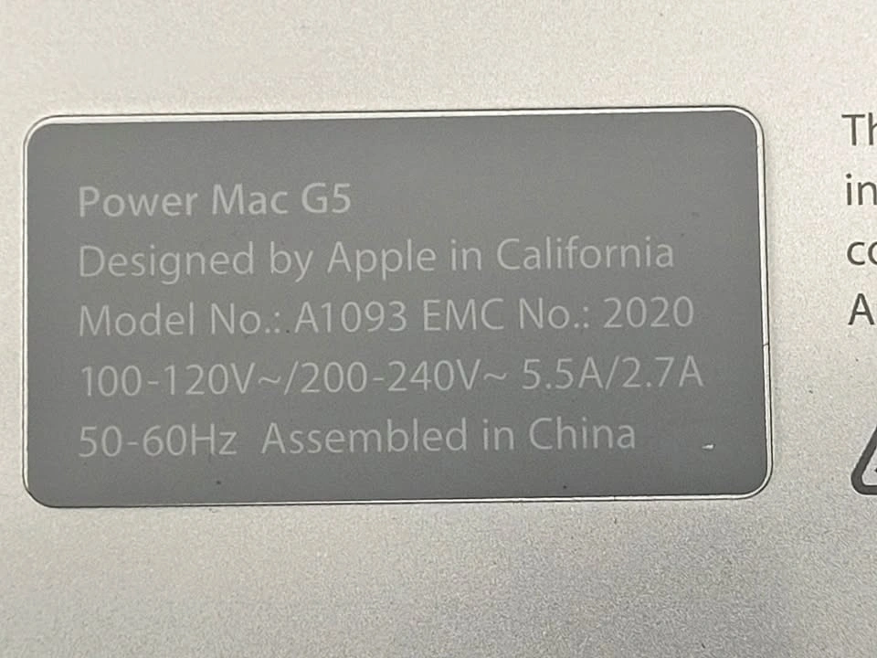 Apple Power Mac G5 Tower no memory