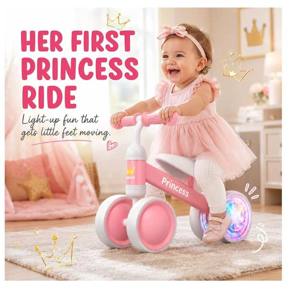 Exilole Princess Balance Bike with LED Light Up Wheels - photo 2
