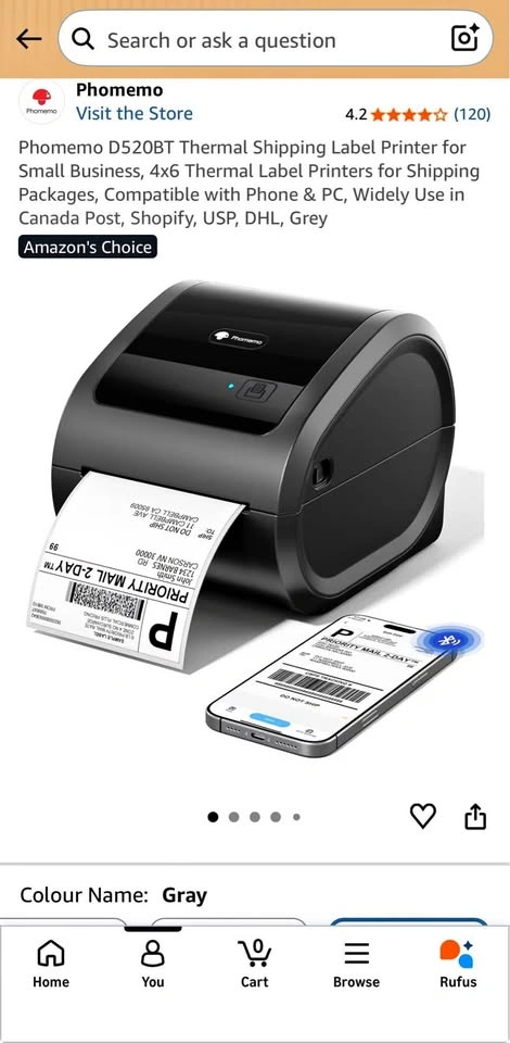 Shipping label printer