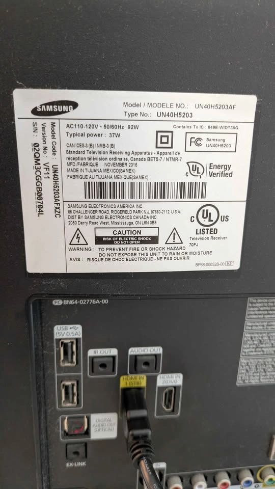 Samsung TV and Black Media Stand - photo 2
