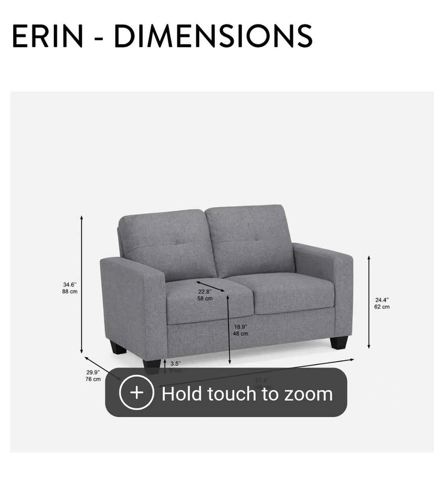 Structube - Grey Fabric Loveseat Erin - photo 2