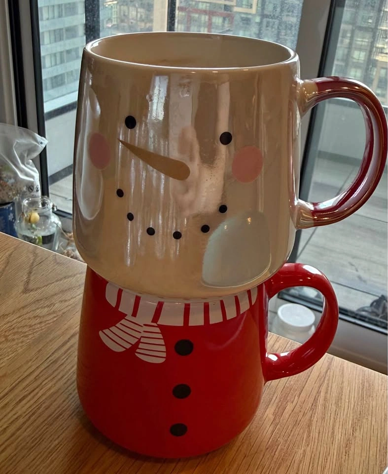 Kitchen Stuff Plus Snowman Stacking Mug Set