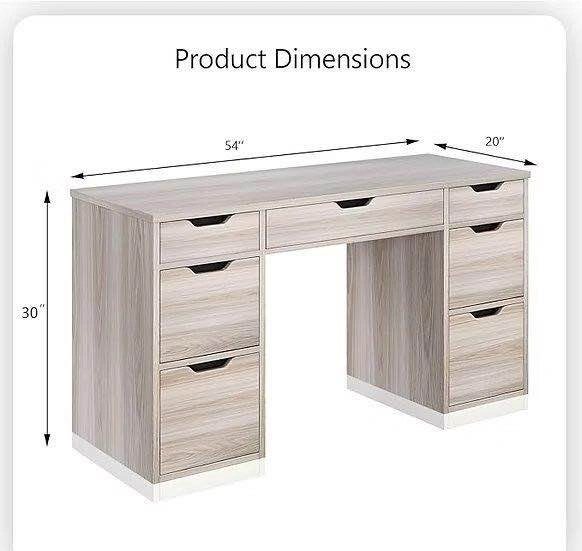 7-Drawer Wood Executive Desk - photo 2