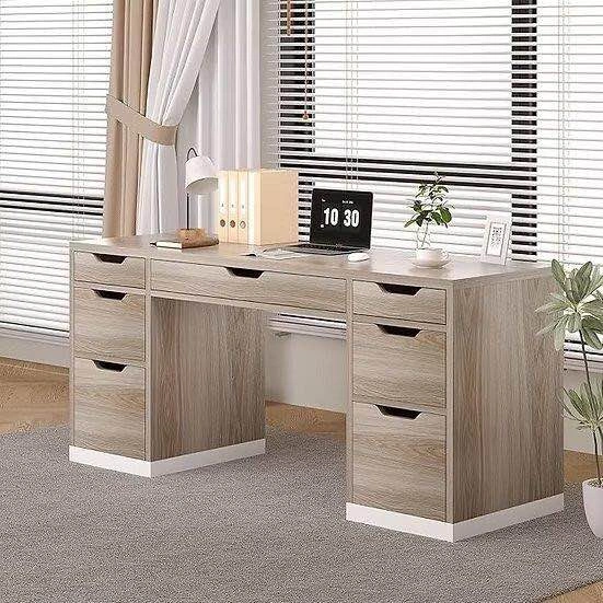 7-Drawer Wood Executive Desk - photo 3