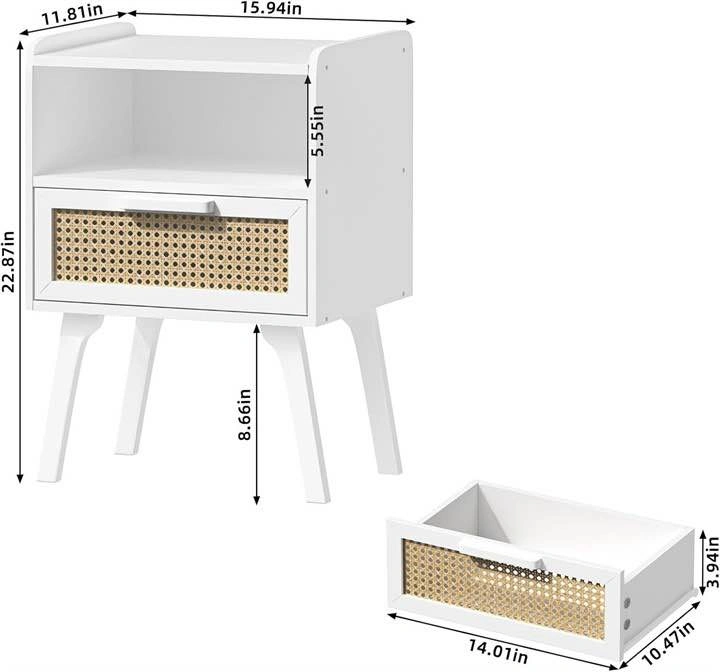 Set of 2 White Nightstands - photo 2