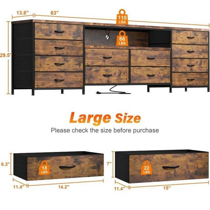 12-Drawer Dresser with LED Lights - photo 2