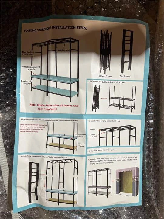 Folding Portable Wardrobe Closet with Fabric Cover - photo 4
