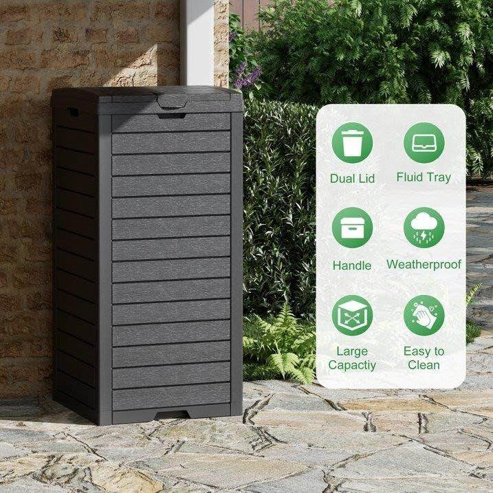 Outdoor Weatherproof Storage Bin Trash Can - photo 2