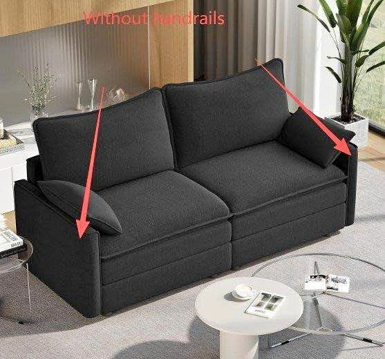 Black Armless Sectional Sofa