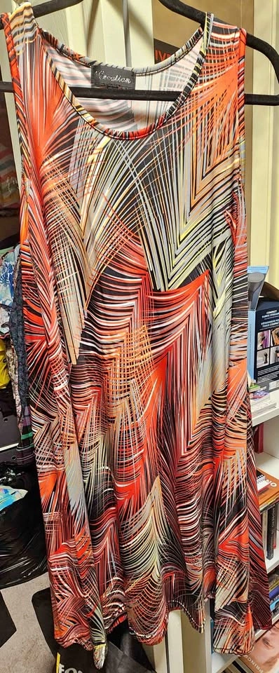 Creation Sleeveless Geometric Print Dress Size XL