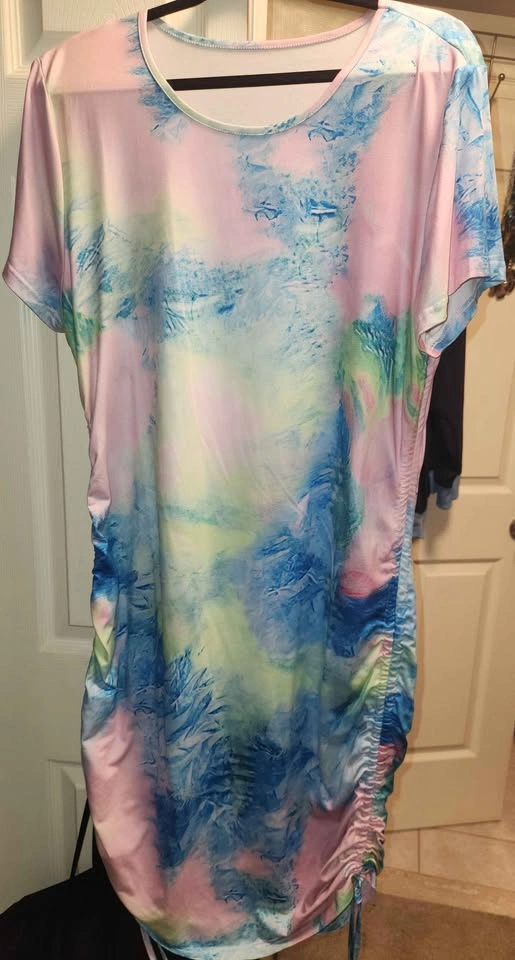 SHEIN CURVE 2XL Tie Dye Ruched Dress - photo 2