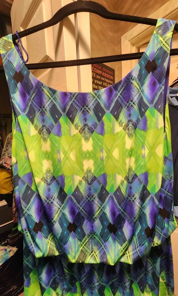 London Times Size 16 Geometric Print Sleeveless Dress - photo 2