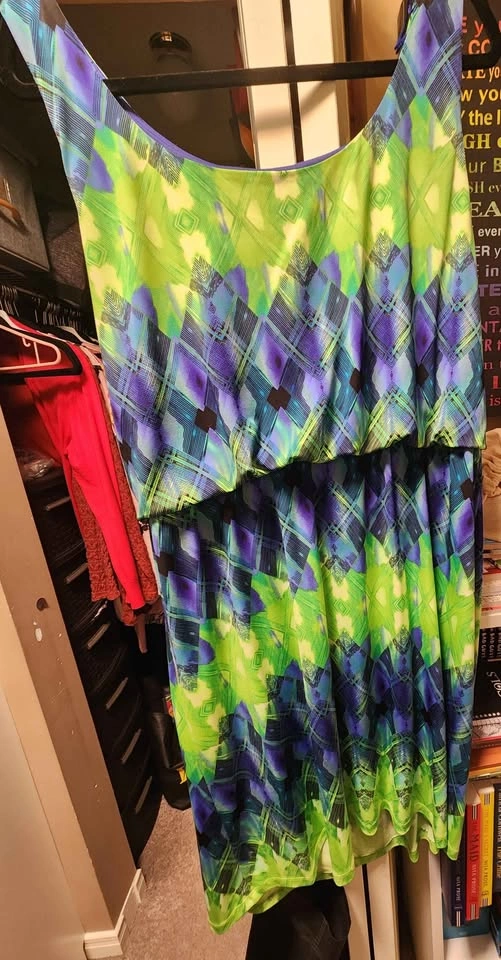 London Times Size 16 Geometric Print Sleeveless Dress - photo 3