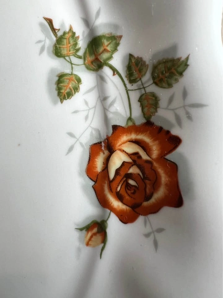 Vintage Karolina "Tango Rose" porcelain oval serving dish - photo 5
