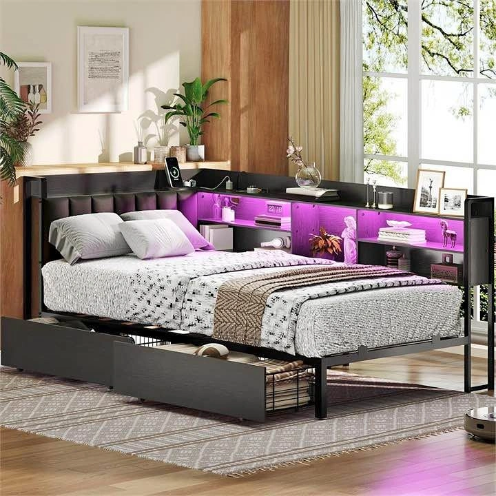 Twin Size LED Corner Bed