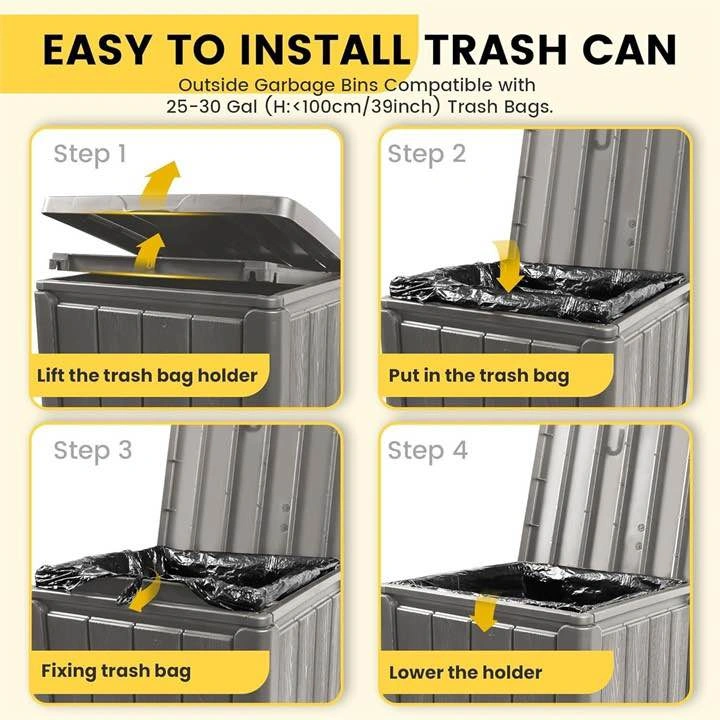 Weatherproof Outdoor Trash Can - photo 4