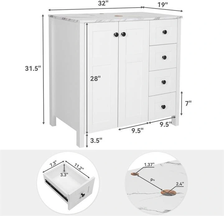 White Bathroom Vanity - photo 2