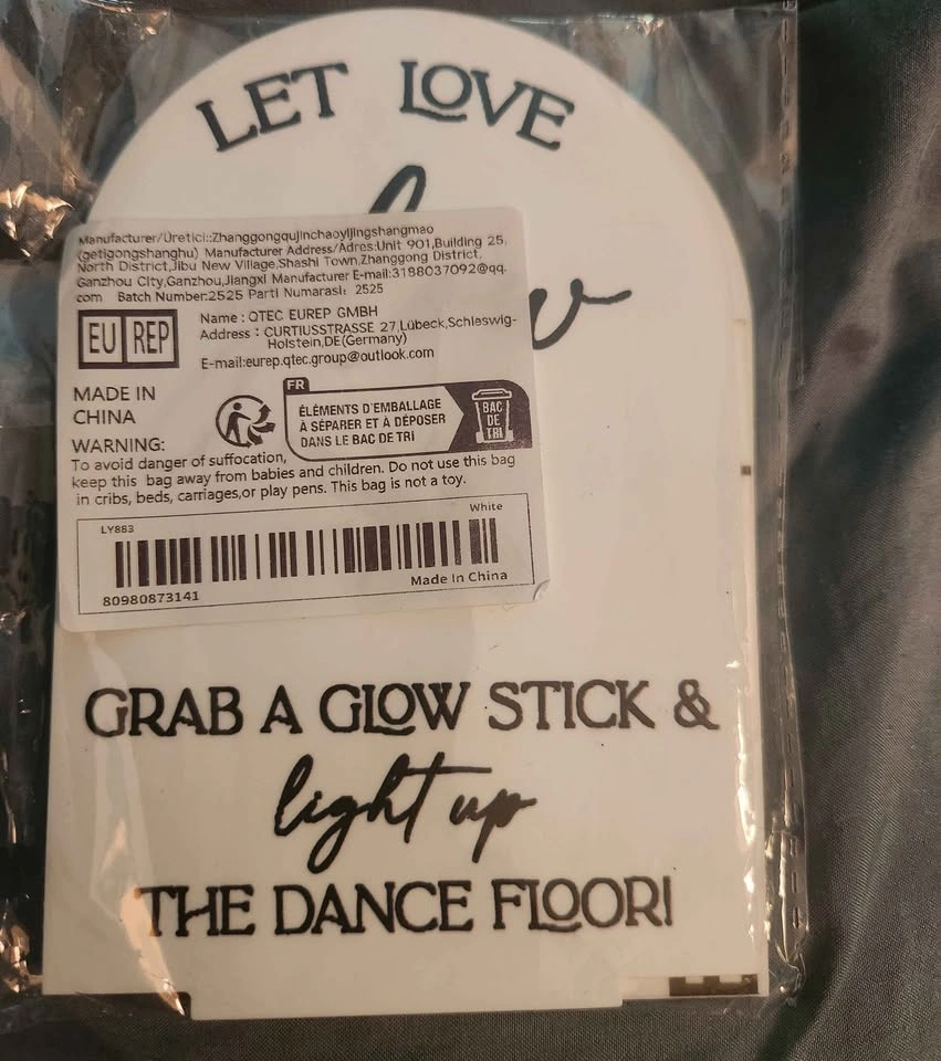 Set of 2 White Acrylic Wedding Signs - Bar and Glow Stick Statio - photo 2