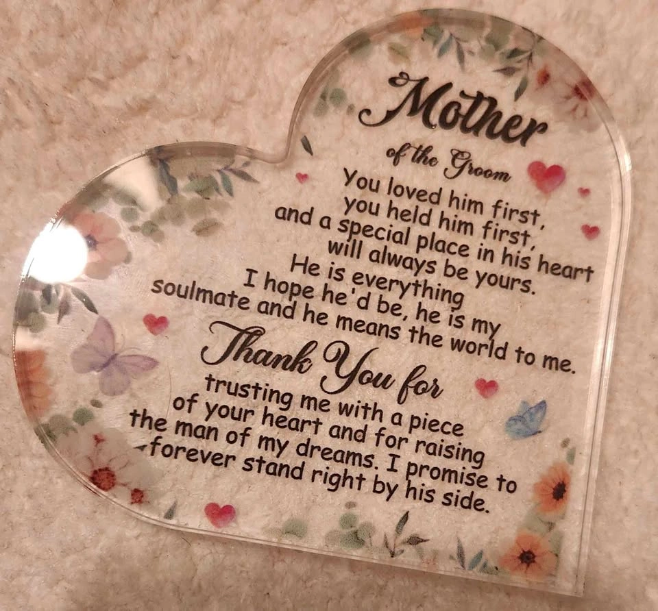 Mother of the Groom Acrylic Heart Plaque