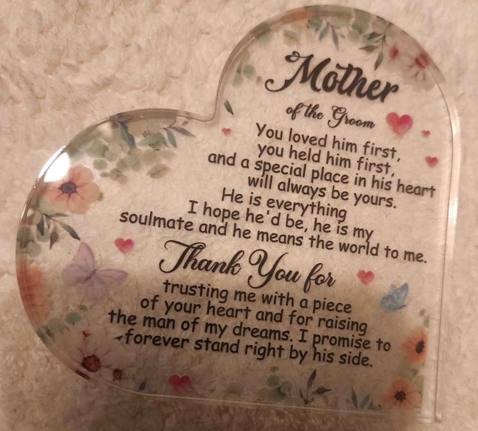 Mother of the Groom Acrylic Heart Plaque - photo 2