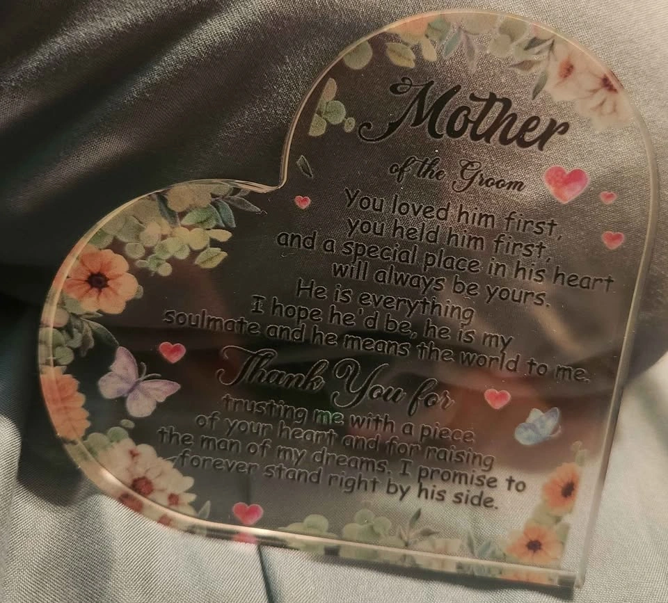 Mother of the Groom Acrylic Heart Plaque - photo 3