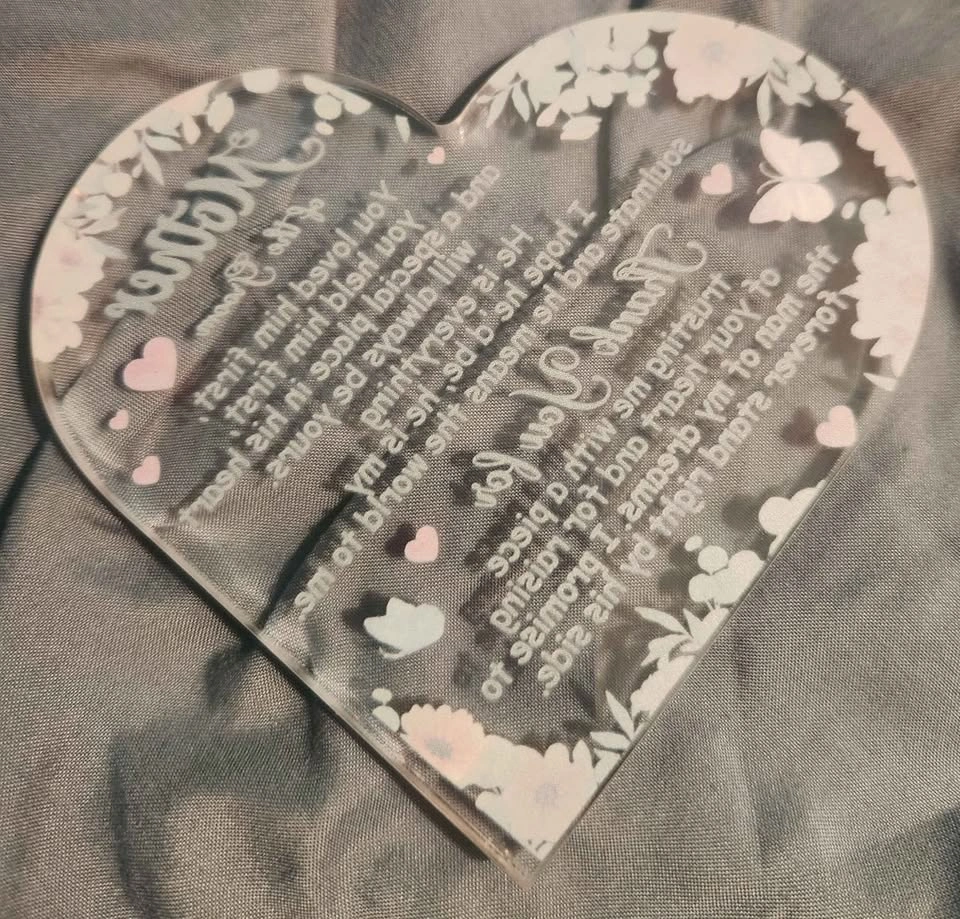 Mother of the Groom Acrylic Heart Plaque - photo 5