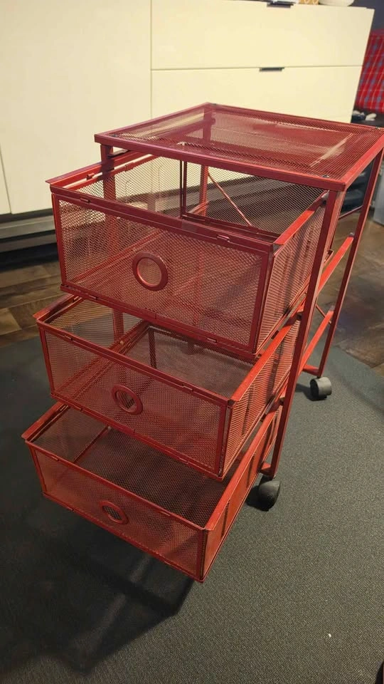 IKEA 3-Drawer Mesh Rolling Storage Cart - photo 2