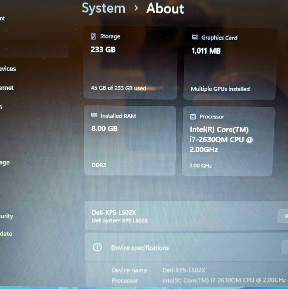 Dell XPS L502X i7 15.6" 8G/256G/1G GPU Win 11 + Office - photo 2