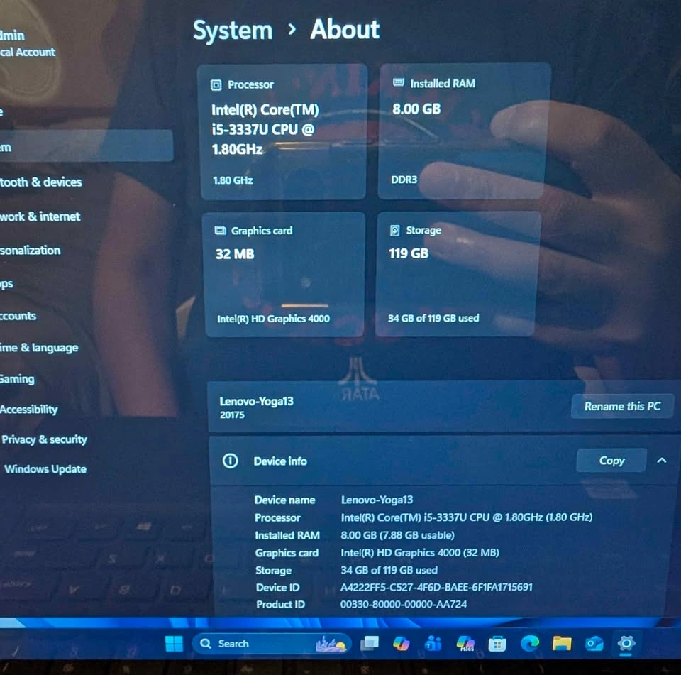 Lenovo Yoga 13 i5-3337U 8G/120G Win 11 Pro + Office - photo 2