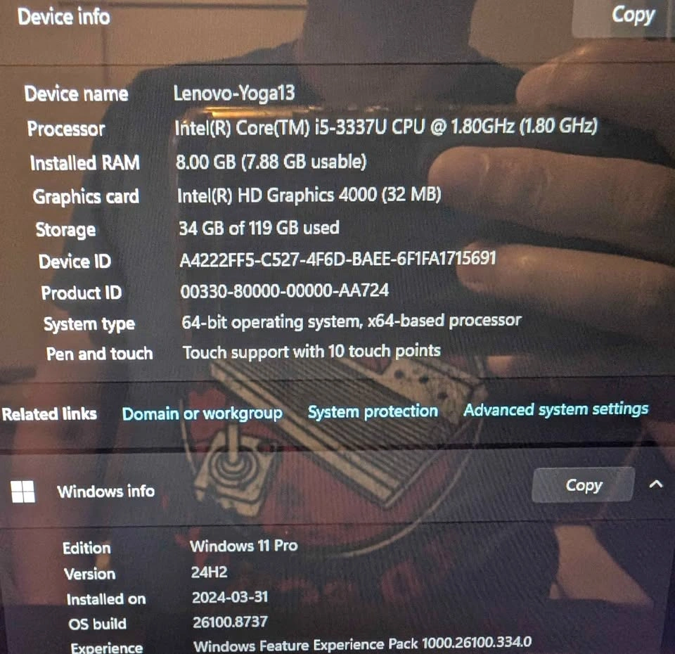Lenovo Yoga 13 i5-3337U 8G/120G Win 11 Pro + Office - photo 3