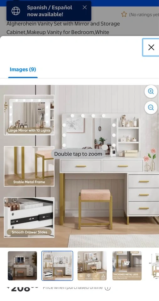 White Vanity Set with Mirror and Storage Cabinets - photo 3