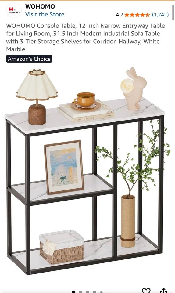 White Marble Entryway Table - photo 2