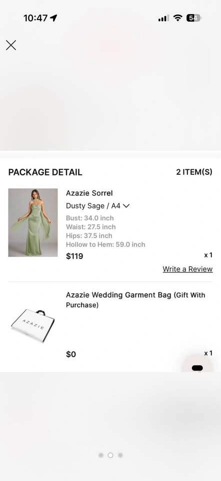 Azazie Sorrel Dusty Sage Satin Dress Size A4 - photo 2