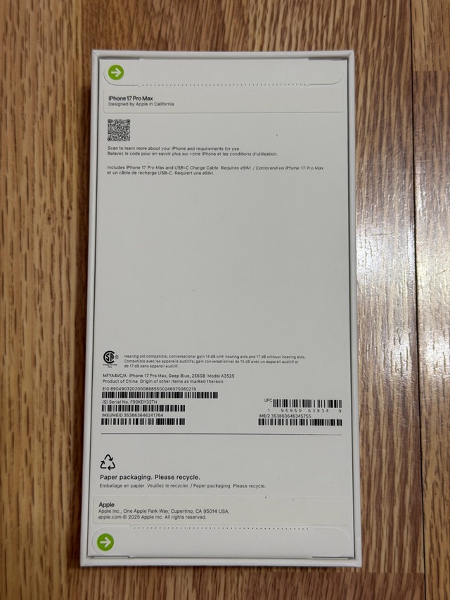 Apple iPhone 17 Pro Max 256GB - Deep Blue - Unopened - photo 2
